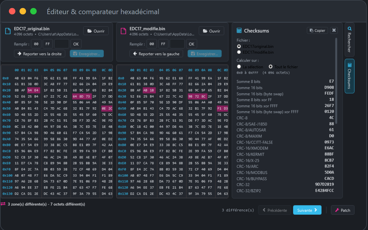 RocketDump EVO — Hex editor & comparator