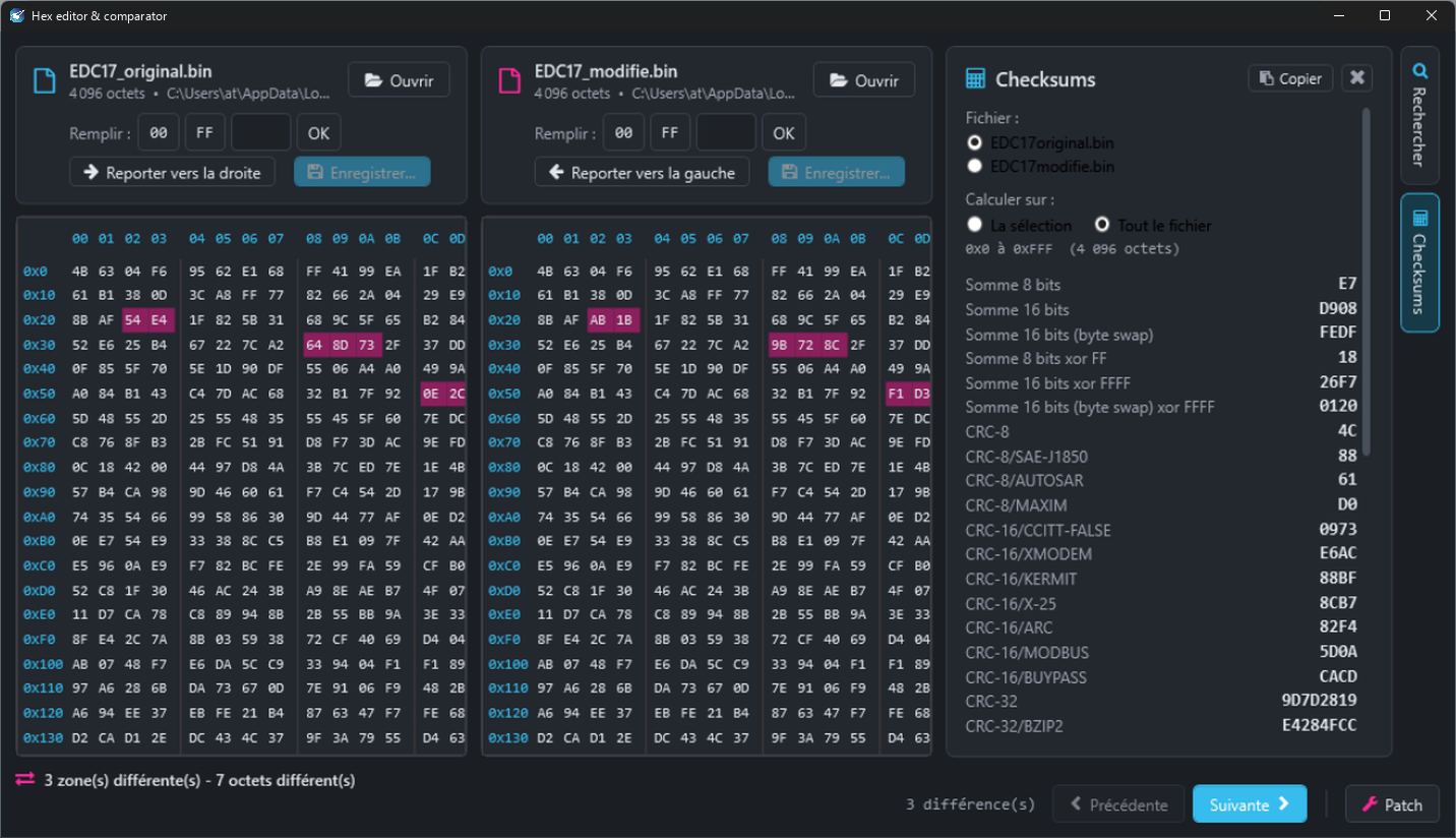 RocketDump EVO — Hex editor & comparator