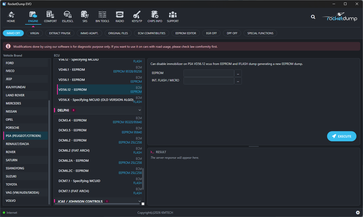 RocketDump EVO — IMMO OFF & Virgin, our speciality