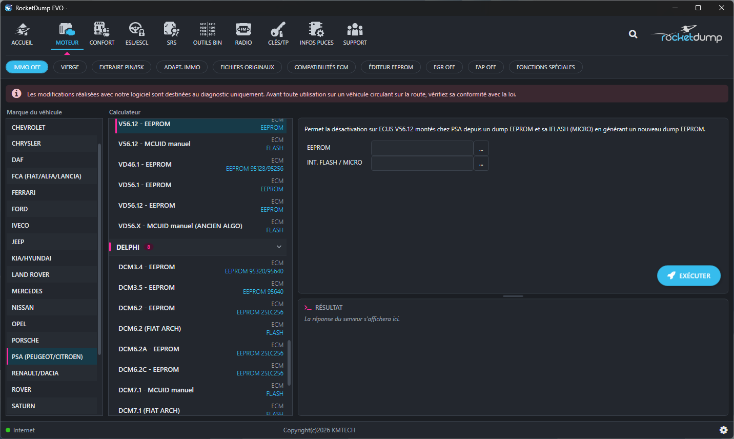 RocketDump EVO — IMMO OFF & Virginisation, notre spécialité