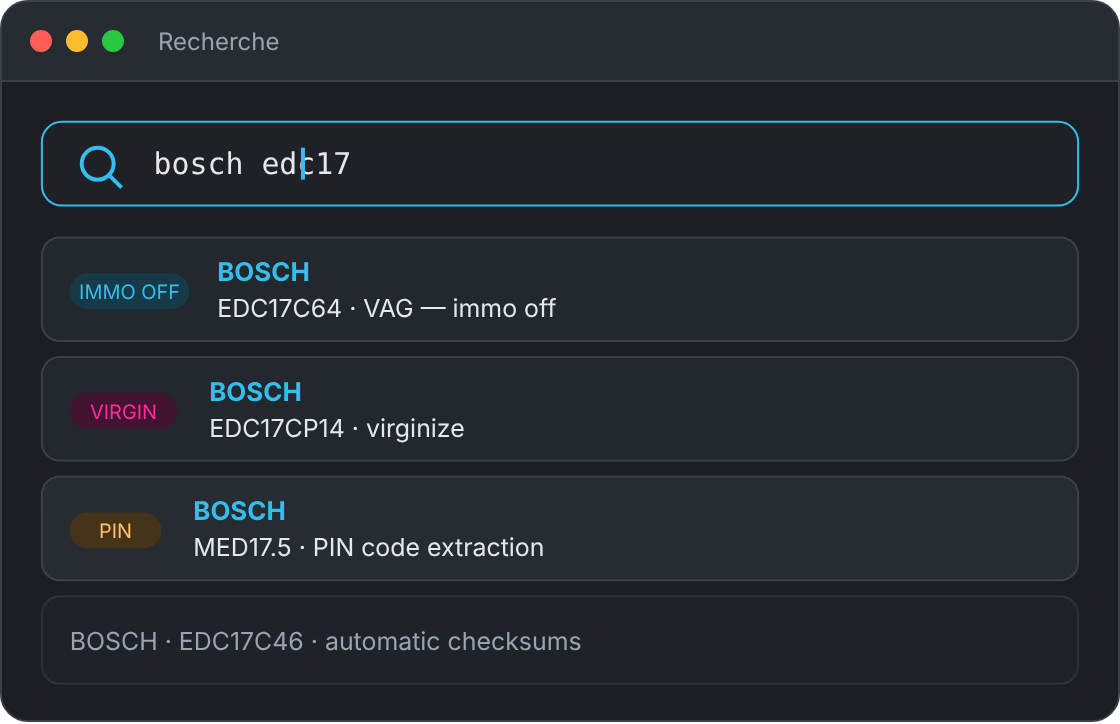RocketDump EVO — Find the right algorithm in a few letters